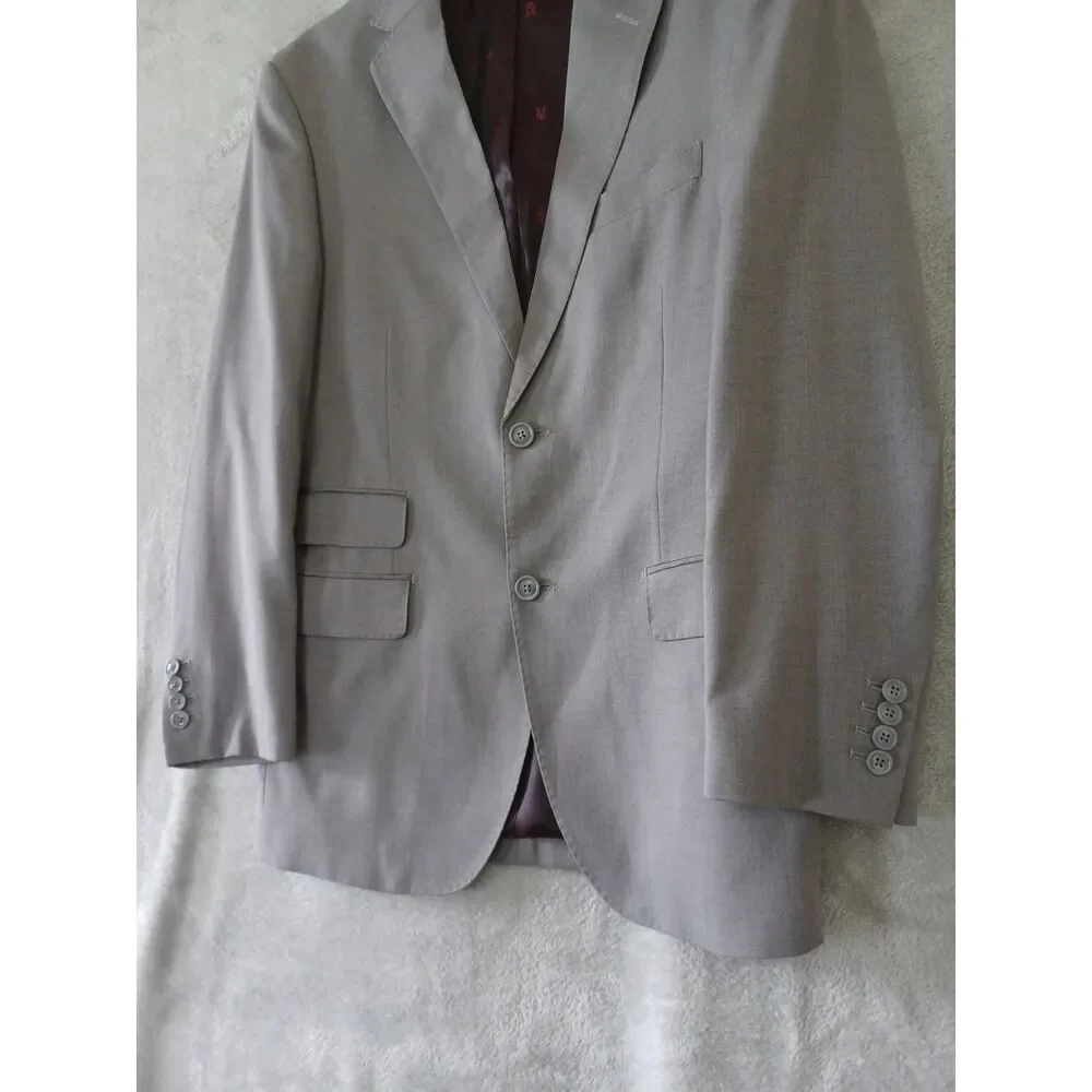 Gino Valentino Blazer Sz 38R Zegna Wool Silk 150s Solid Gray Classic Preppy